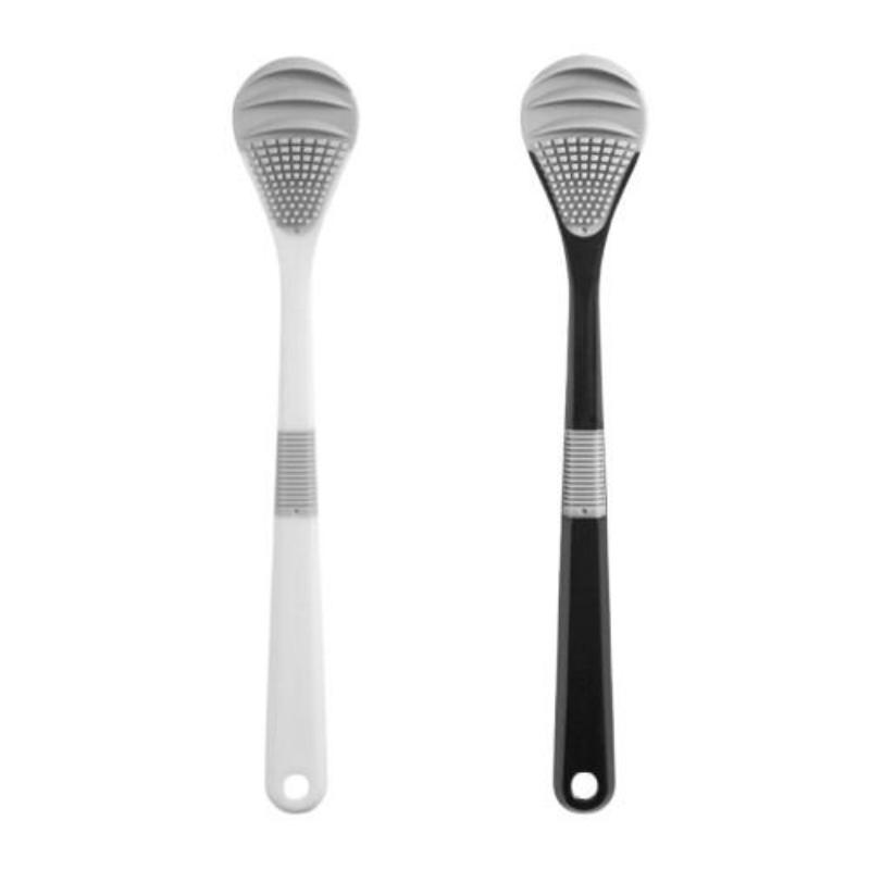 CLEAN WORLD Double‑Sided Tongue Scraper Brush, PP+TPR Soft Rubber Tongue Coating Cleaner, Deep Cleaning Oral Care Tool for Fresh Breath & Antibacterial Use