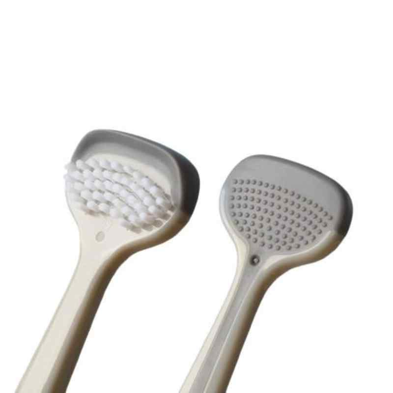 CLEAN WORLD Multifunctional 3‑in‑1 Tongue Cleaner Scraper, Food‑Grade Silicone Soft Tongue Coating Cleaning Brush, Ergonomic Oral Care Tool for Fresh Breath & Bad Breath Removal