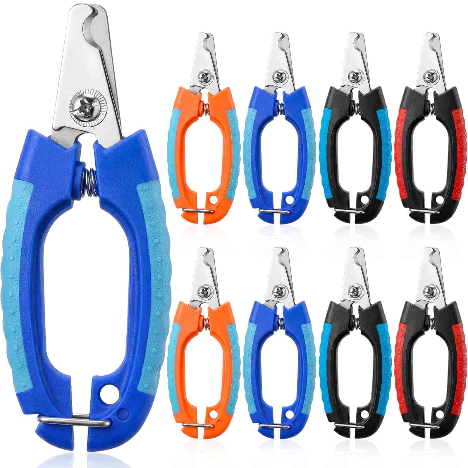 CLEAN WORLD Multi-Color Pet Nail Clippers Set, Stainless Steel Claw Cutter for Small Medium Dogs Cats