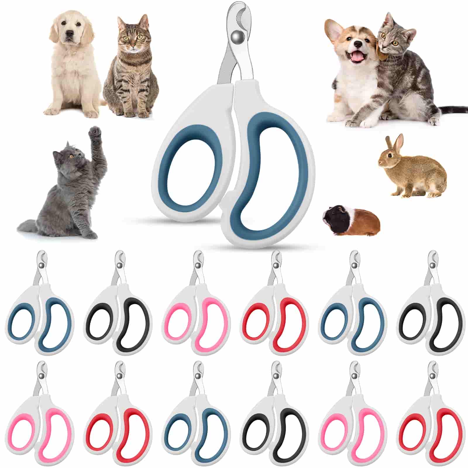 CLEAN WORLD Bulk Pet Nail Grooming Kit, 9 Pieces Dog Nail Clippers for Home Pet Hospital Use