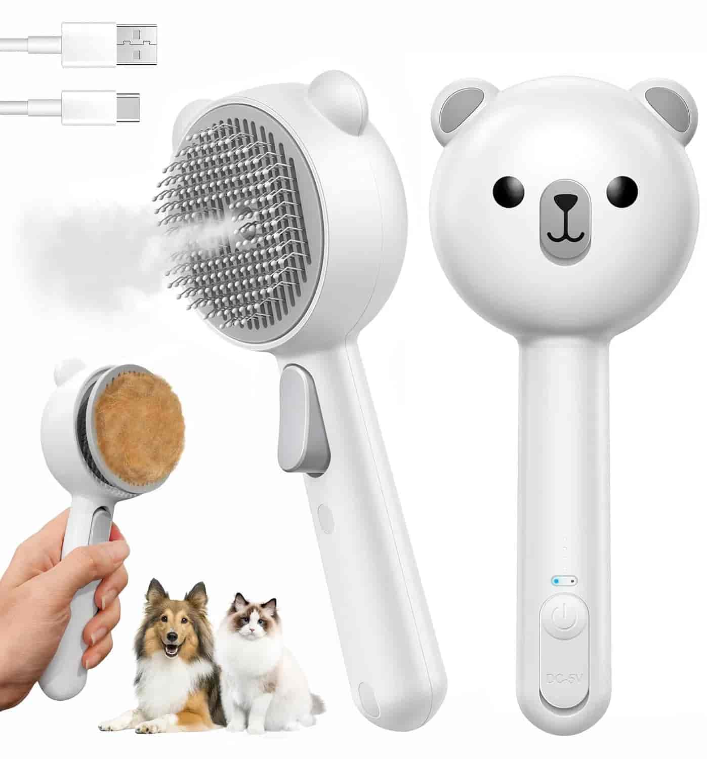 CLEAN WORLD Waterproof Pet Hair Remover Brush, Manual Grooming Tool for Cats and Dogs