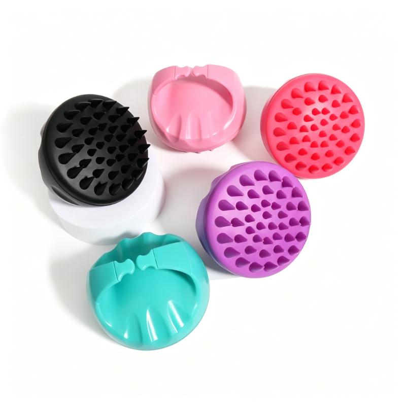 CLEAN WORLD Silicone Scalp Massager Shampoo Brush | Portable Plastic Handle Hair Washing Brush for Relaxing Head Massage