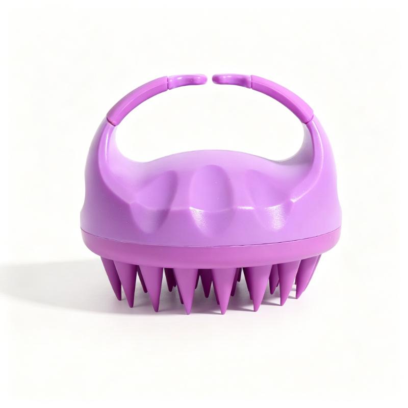 CLEAN WORLD Silicone Scalp Massager Shampoo Brush | Portable Plastic Handle Hair Washing Brush for Relaxing Head Massage