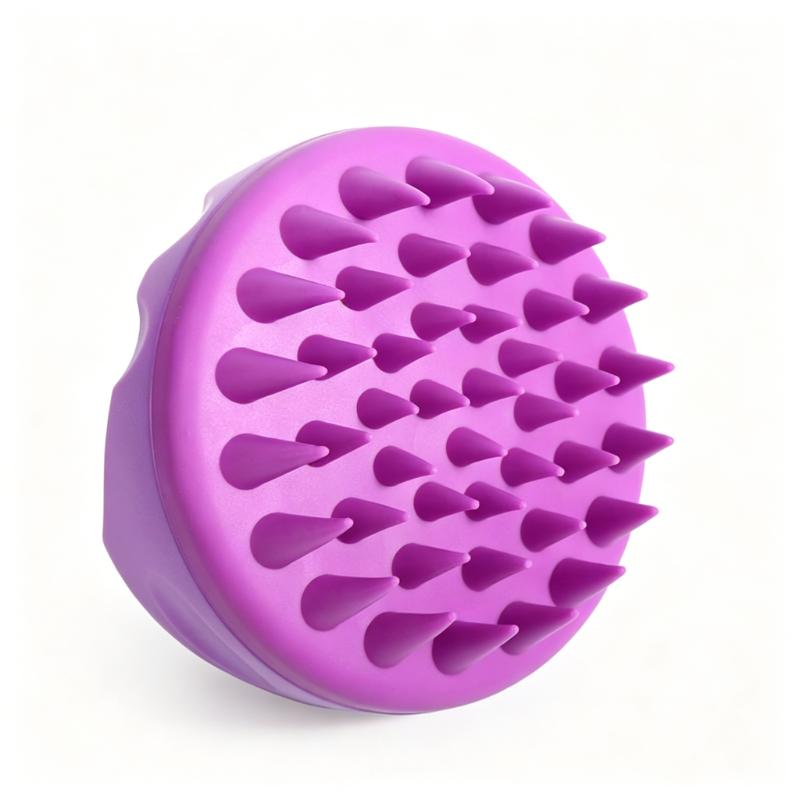 CLEAN WORLD Silicone Scalp Massager Shampoo Brush | Portable Plastic Handle Hair Washing Brush for Relaxing Head Massage