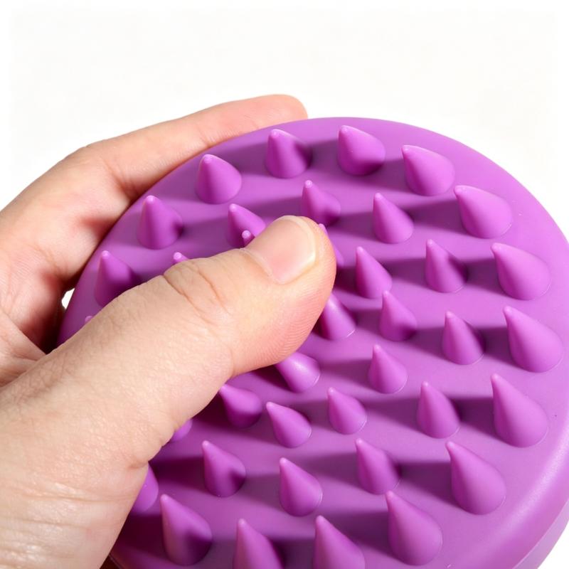CLEAN WORLD Silicone Scalp Massager Shampoo Brush | Portable Plastic Handle Hair Washing Brush for Relaxing Head Massage