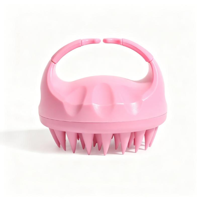 CLEAN WORLD Silicone Scalp Massager Shampoo Brush | Portable Plastic Handle Hair Washing Brush for Relaxing Head Massage
