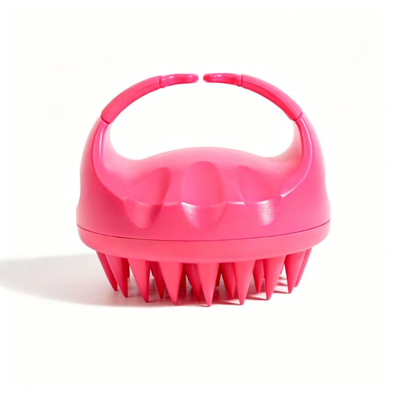 CLEAN WORLD Silicone Scalp Massager Shampoo Brush | Portable Plastic Handle Hair Washing Brush for Relaxing Head Massage