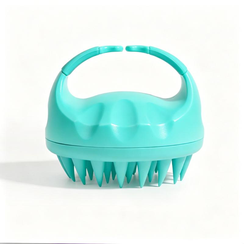 CLEAN WORLD Silicone Scalp Massager Shampoo Brush | Portable Plastic Handle Hair Washing Brush for Relaxing Head Massage