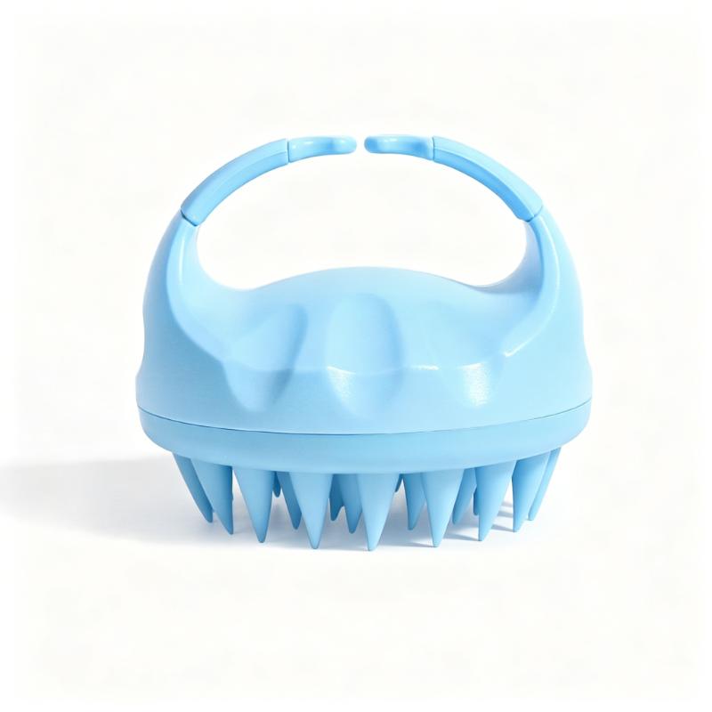 CLEAN WORLD Silicone Scalp Massager Shampoo Brush | Portable Plastic Handle Hair Washing Brush for Relaxing Head Massage