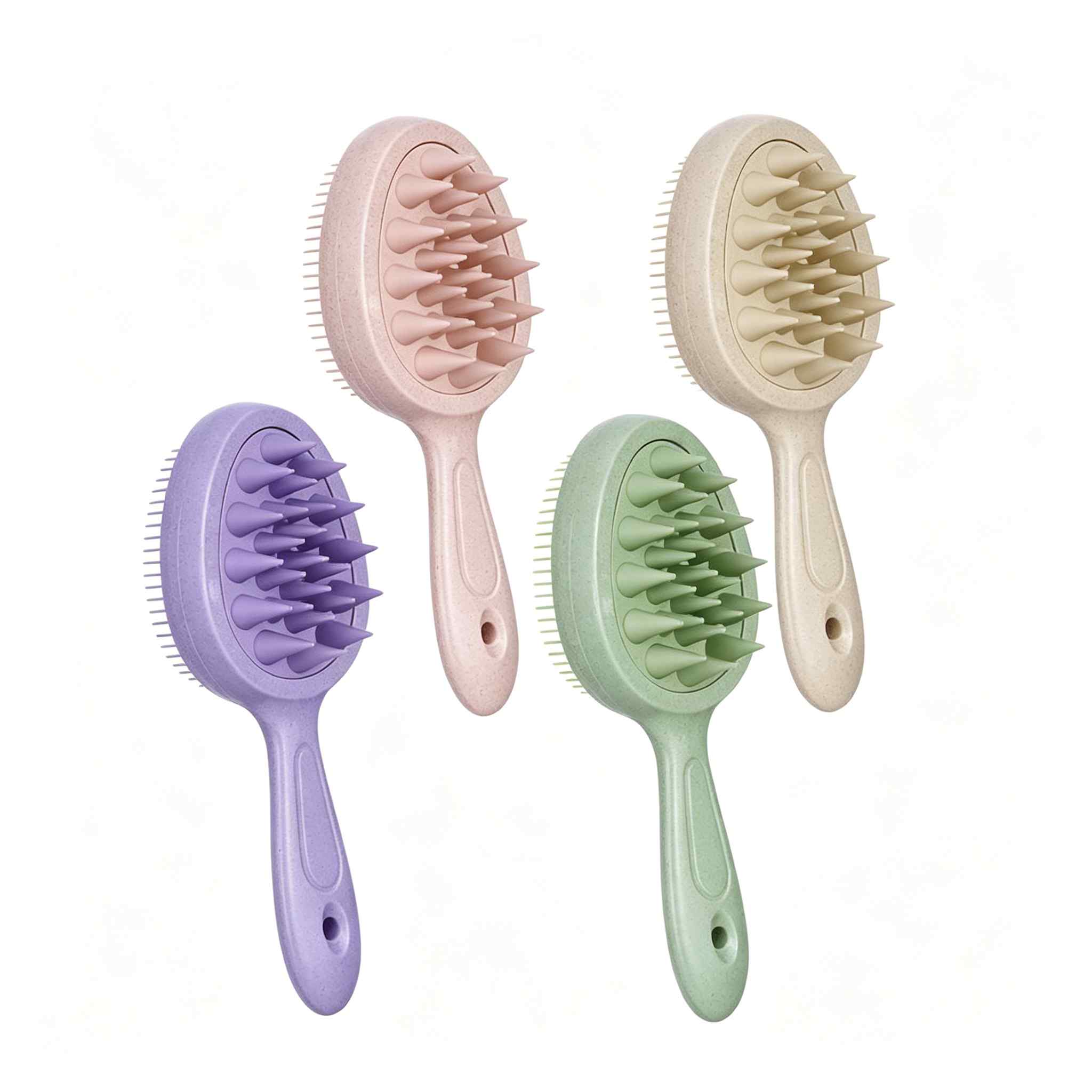 CLEAN WORLD Dual‑Purpose Scalp Massage Shampoo Brush | Eco‑Friendly Wheat Straw Double‑Sided Hair Wash Comb for Home Hair Styling