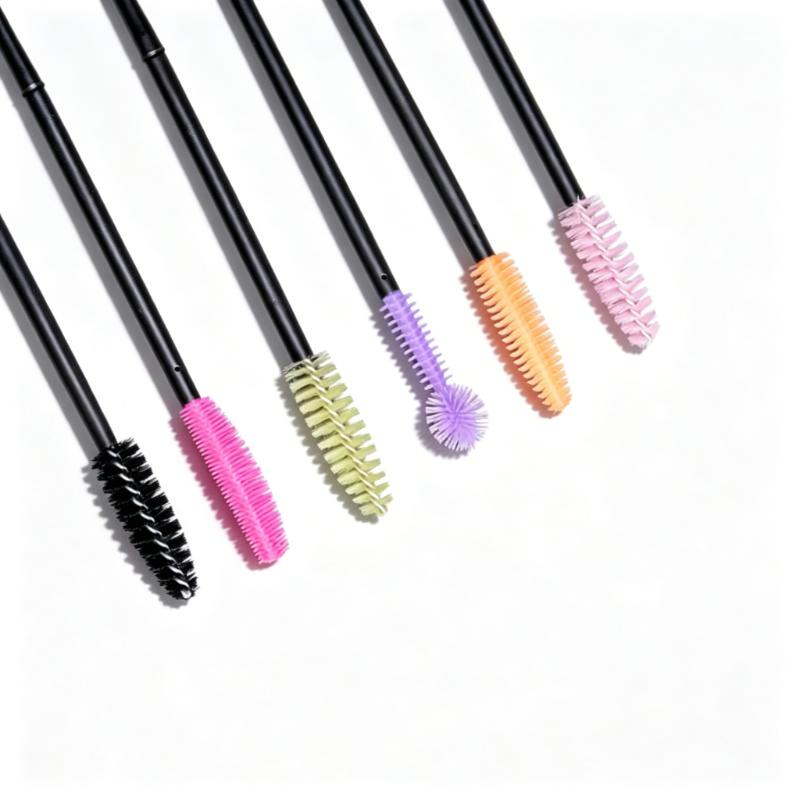 CLEAN WORLD Reusable Silicone Disposable Mascara Wands, Flexible Eyelash Extension Brushes, Multi‑Color Soft Silicon Lash Spoolies for Salon & Personal Eye Makeup Use