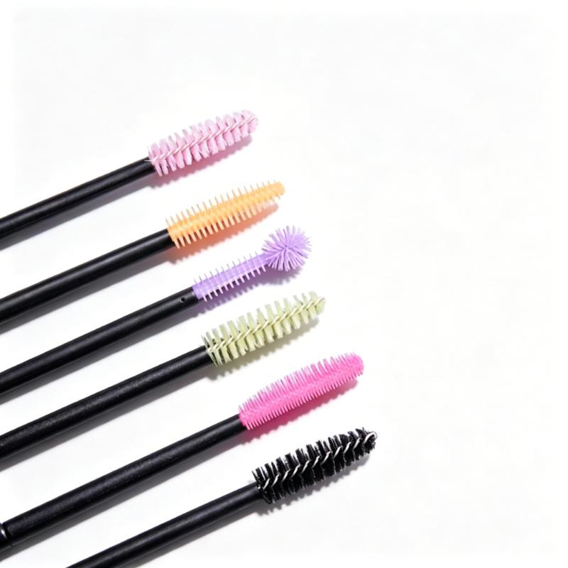 CLEAN WORLD Reusable Silicone Disposable Mascara Wands, Flexible Eyelash Extension Brushes, Multi‑Color Soft Silicon Lash Spoolies for Salon & Personal Eye Makeup Use