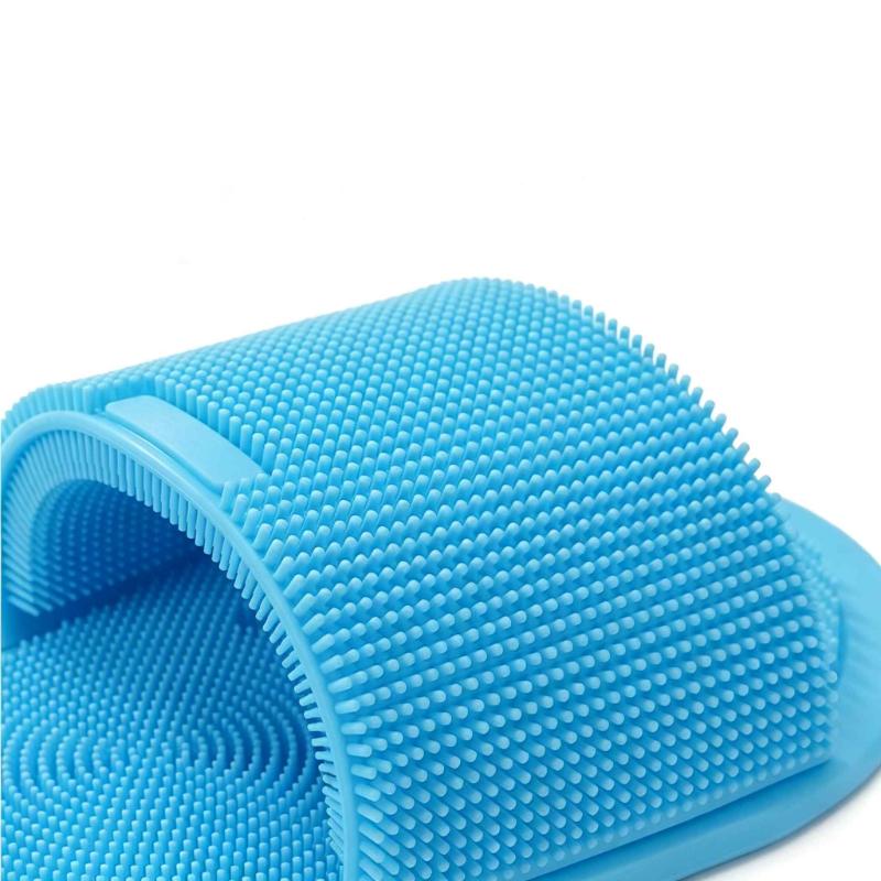 CLEAN WORLD Soft Silicone Foot Scrubber Slippers, Reusable Eco‑Friendly Shower Foot Cleaner Brush, Household Foot Exfoliating Massager Slipper for Dead Skin Care