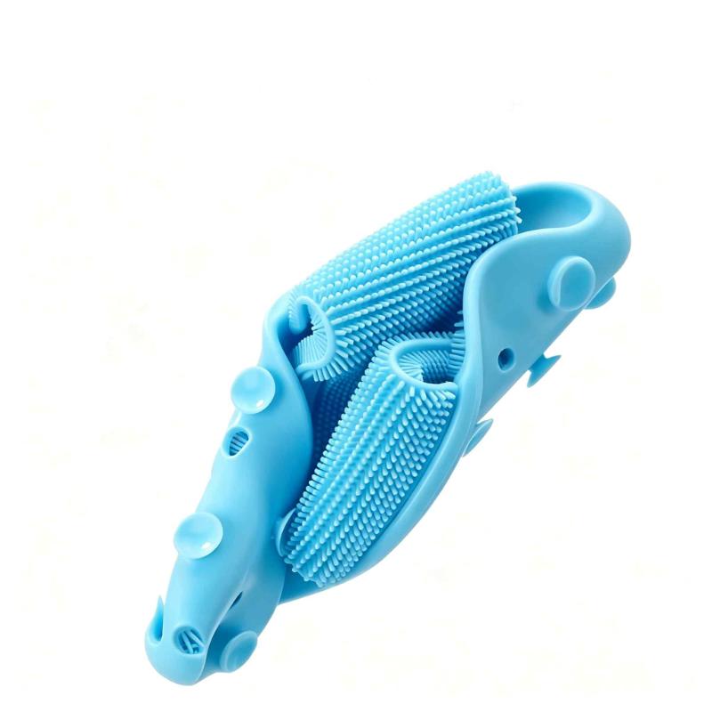 CLEAN WORLD Soft Silicone Foot Scrubber Slippers, Reusable Eco‑Friendly Shower Foot Cleaner Brush, Household Foot Exfoliating Massager Slipper for Dead Skin Care