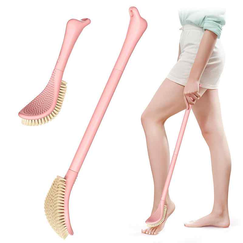 CLEAN WORLD Adjustable Detachable Long Handle Shower Brush, Ergonomic Back & Body Exfoliating Scrubber for Daily Bath Skin Care