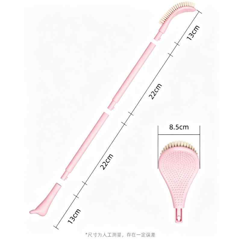 CLEAN WORLD Adjustable Detachable Long Handle Shower Brush, Ergonomic Back & Body Exfoliating Scrubber for Daily Bath Skin Care