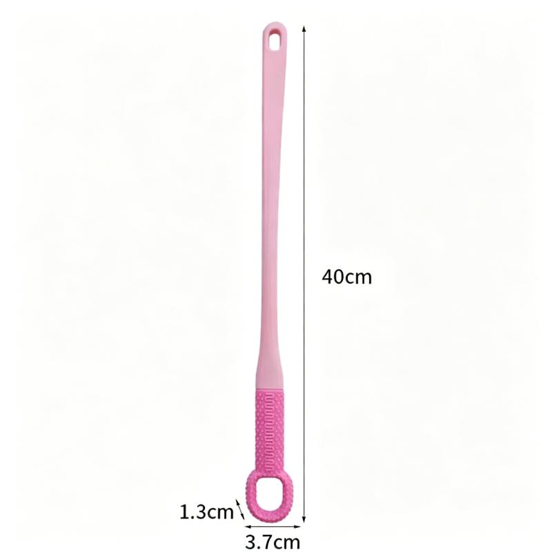 CLEAN WORLD Long Handle Deep Cleaning Foot Brush, Soft TPR Silicone Toe Gap Scrubber for Dead Skin Removal, Foot Massage Cleaner for Shower & Pedicure