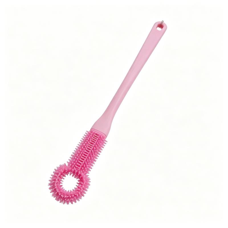 CLEAN WORLD Long Handle Deep Cleaning Foot Brush, Soft TPR Silicone Toe Gap Scrubber for Dead Skin Removal, Foot Massage Cleaner for Shower & Pedicure