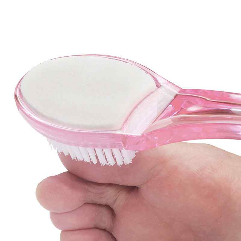 CLEAN WORLD Dual‑Function Foot Scrubber Brush, Natural Pumice Stone & Soft Bristles for Deep Exfoliation & Daily Foot Pedicure Care