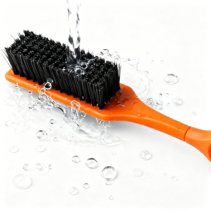 CLEAN WORLD Barber Brush | 360° Rotatable Ring Neck Duster, Medium-Soft Nylon Bristles, ABS Handle, Compact Portable Hair & Beard Cleaning Brush for Barbershops & Personal Grooming