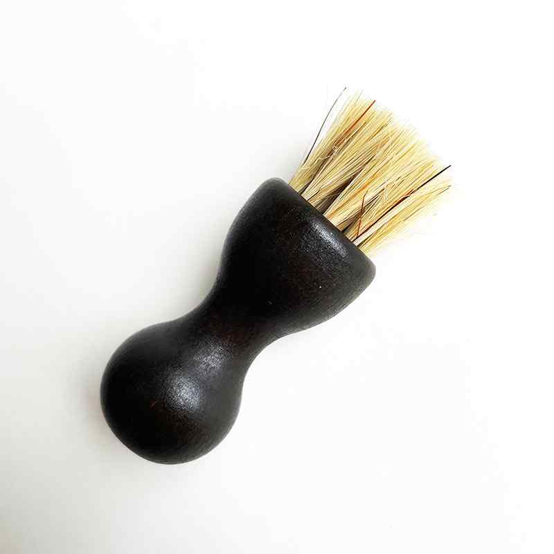 CLEAN WORLD Mini Beard Brush, Natural Pig Bristle Wooden Handle Shaving Brush, Soft Bristle Facial Cleansing Brush, Portable Pocket Size for Men, for Beard Care