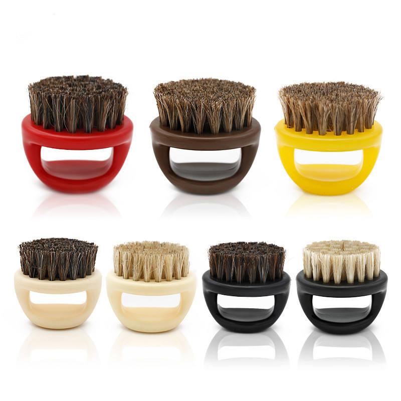 CLEAN WORLD Finger Beard Brush, Boar Bristle Shaving Brush with ABS Handle, Portable Men's Grooming Brush for Beard Care, Barber Cleaning Brush for Face & Hair