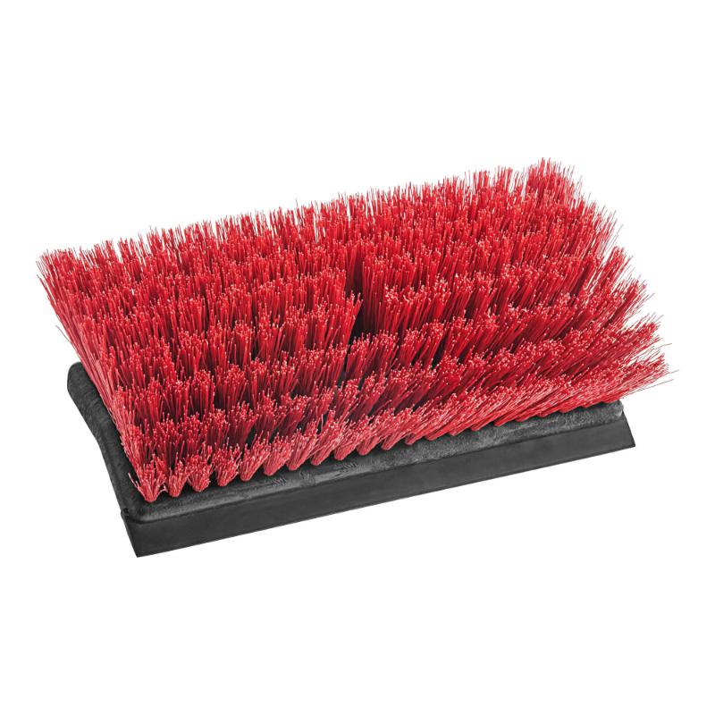 CLEAN WORLD Heavy Duty Deck Scrub Brush with Built-in Squeegee, Stiff PP Bristles, Dual-Action Floor Scrubber for Commercial, Patio, Tile & Outdoor Cleaning