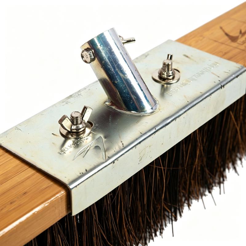 CLEAN WORLD Heavy Duty Deck Brush with Natural Sisal Bristles, Bamboo Handle Outdoor Floor Scrub Broom for Patio, Concrete, and Garden Cleaning