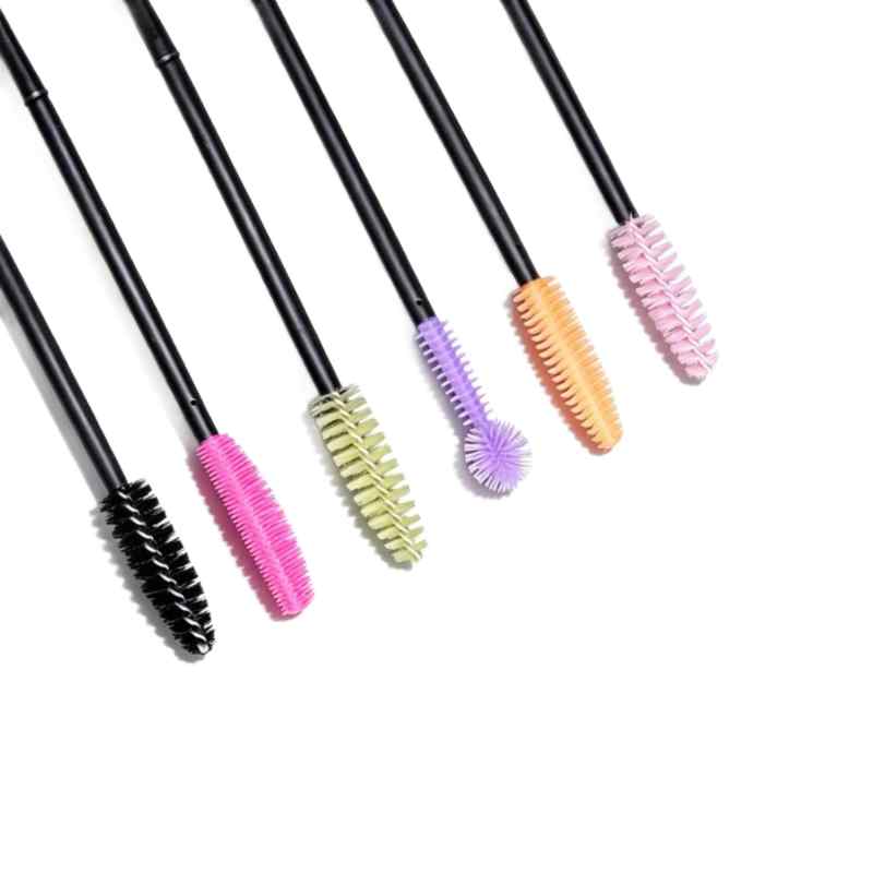 CLEAN WORLD Reusable Silicone Disposable Mascara Wands, Flexible Eyelash Extension Brushes, Multi‑Color Soft Silicon Lash Spoolies for Salon & Personal Eye Makeup Use