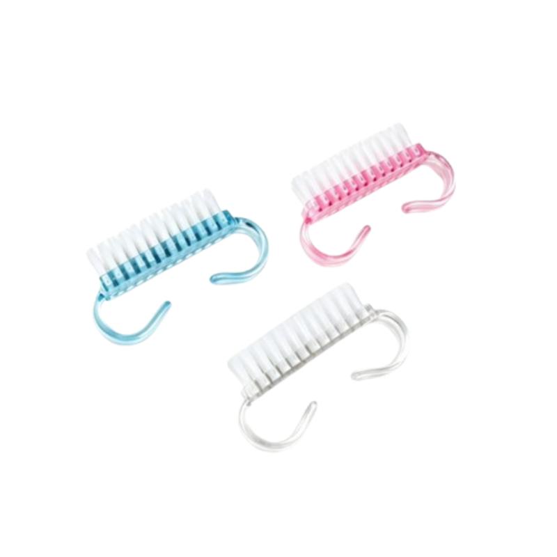 CLEAN WORLD Multi-Color Plastic Nail Scrub Brush, Ergonomic Handle Fingernail Cleaner with Soft Nylon Bristles for Daily Nail Care