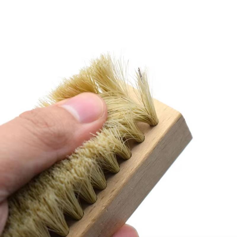 CLEAN WORLD Wood Handle Shoe Cleaning Brush Set - Custom Horsehair, Pig Hair & PP Bristles for Leather, Suede & Sneaker Care