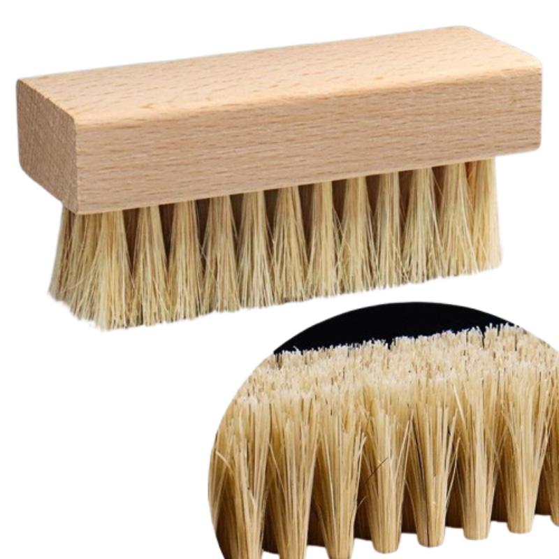 CLEAN WORLD Wood Handle Shoe Cleaning Brush Set - Custom Horsehair, Pig Hair & PP Bristles for Leather, Suede & Sneaker Care