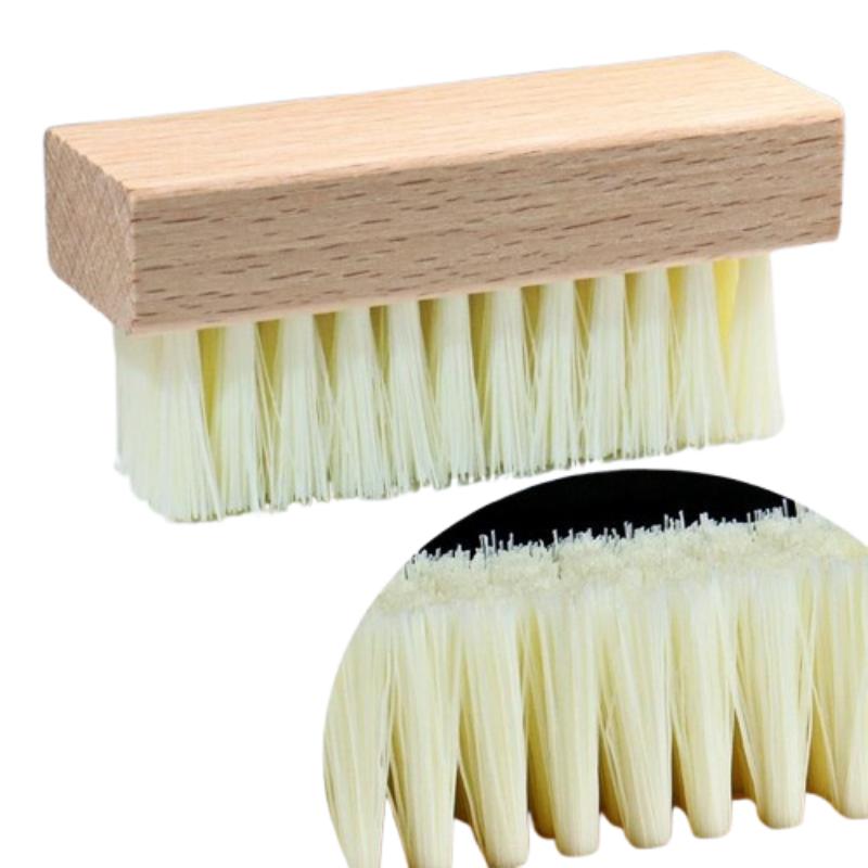 CLEAN WORLD Wood Handle Shoe Cleaning Brush Set - Custom Horsehair, Pig Hair & PP Bristles for Leather, Suede & Sneaker Care