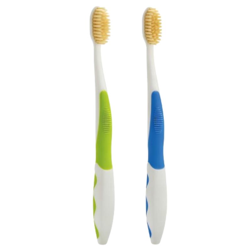 CLEAN WORLD Cleaning Toothbrush, Built-In Flossing Bristles for Plaque Removal, Ultra-Soft Bristles for Sensitive Gums, Antibacterial & Durable Oral Care