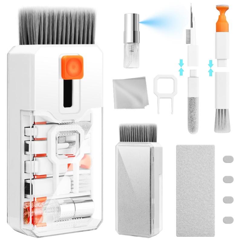 CLEAN WORLD Multi-Purpose Electronic Device Cleaning Kit, All-in-1 Keyboard & Screen Cleaner Brush Set, Portable Tool for Laptop, Phone, Earbuds, Camera and More