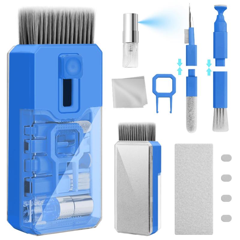 CLEAN WORLD Multi-Purpose Electronic Device Cleaning Kit, All-in-1 Keyboard & Screen Cleaner Brush Set, Portable Tool for Laptop, Phone, Earbuds, Camera and More