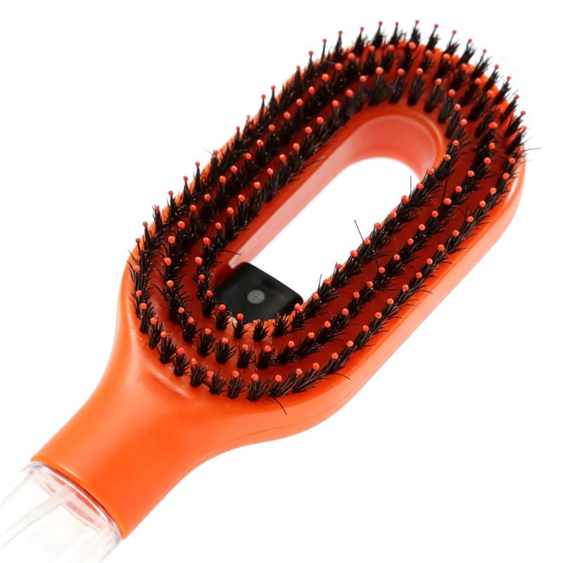CLEAN WORLD ustomizable 2-in-1 Spray Hair Brush, Anti-Static Boar Bristle Nylon Detangler with Built-in Water Tank, Gentle Scalp Massage & Hydration Comb