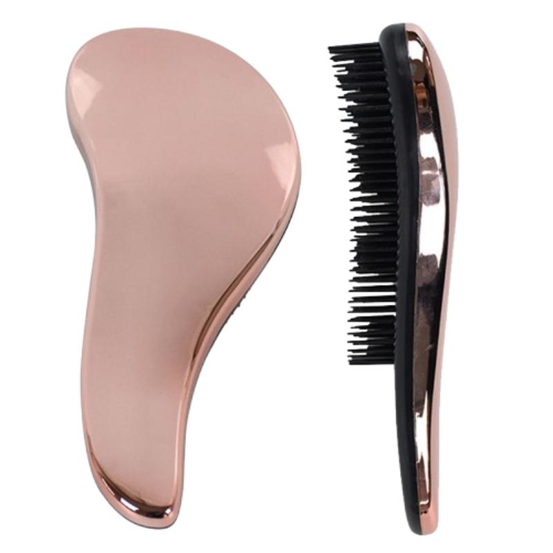 CLEAN WORLD Electroplated Detangling Hair Brush - OEM Customizable TPEE Bristles for All Hair Types
