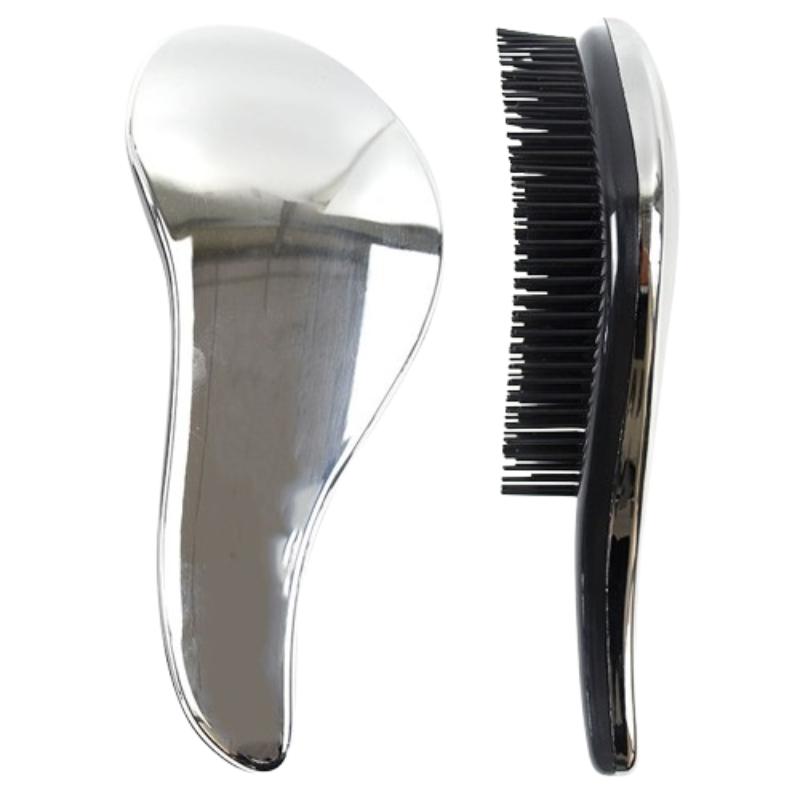 CLEAN WORLD Electroplated Detangling Hair Brush - OEM Customizable TPEE Bristles for All Hair Types