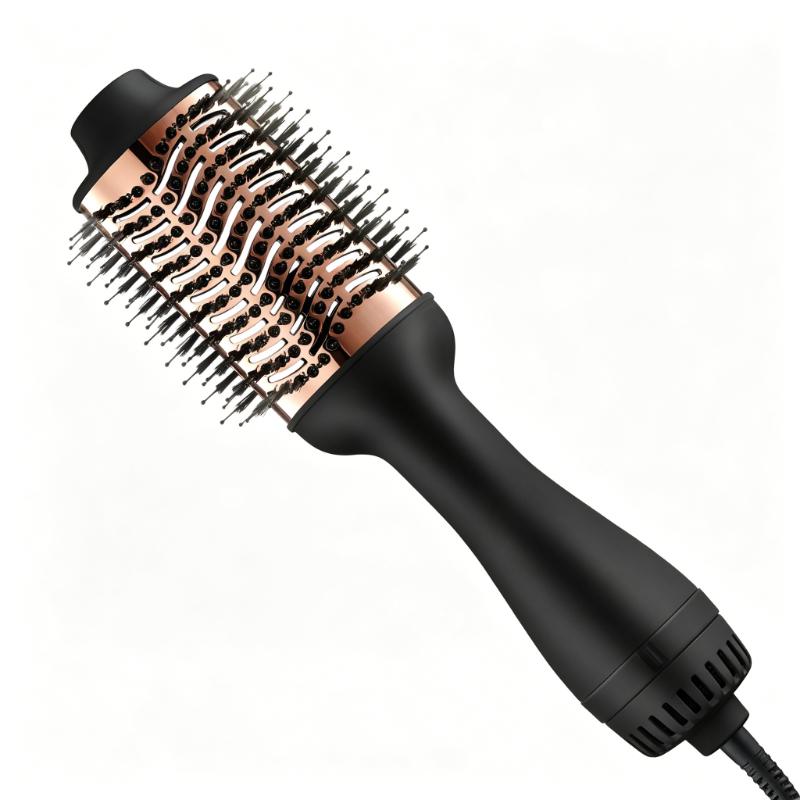 CLEAN WORLD Nano Titanium Ionic Hot Air Round Brush | 3 Modes Salon One Step Blowout Styling Brush
