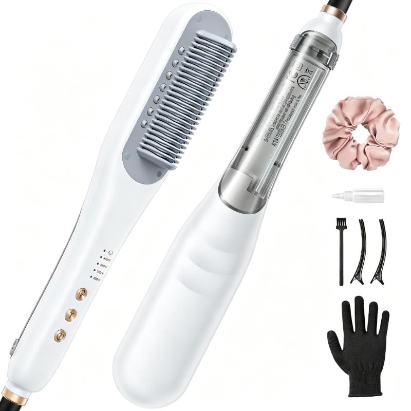 CLEAN WORLD Steamline Pro Steam Straightener Brush | Anti-Scald 3D Bristle Ionic Hot Straightening Comb