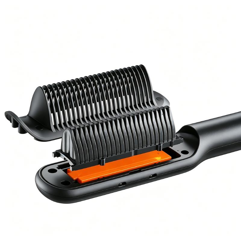 CLEAN WORLD Upgraded Ionic Straightener Brush, Anti-Scald Heat Straightener Comb for Curly & Thick Hair