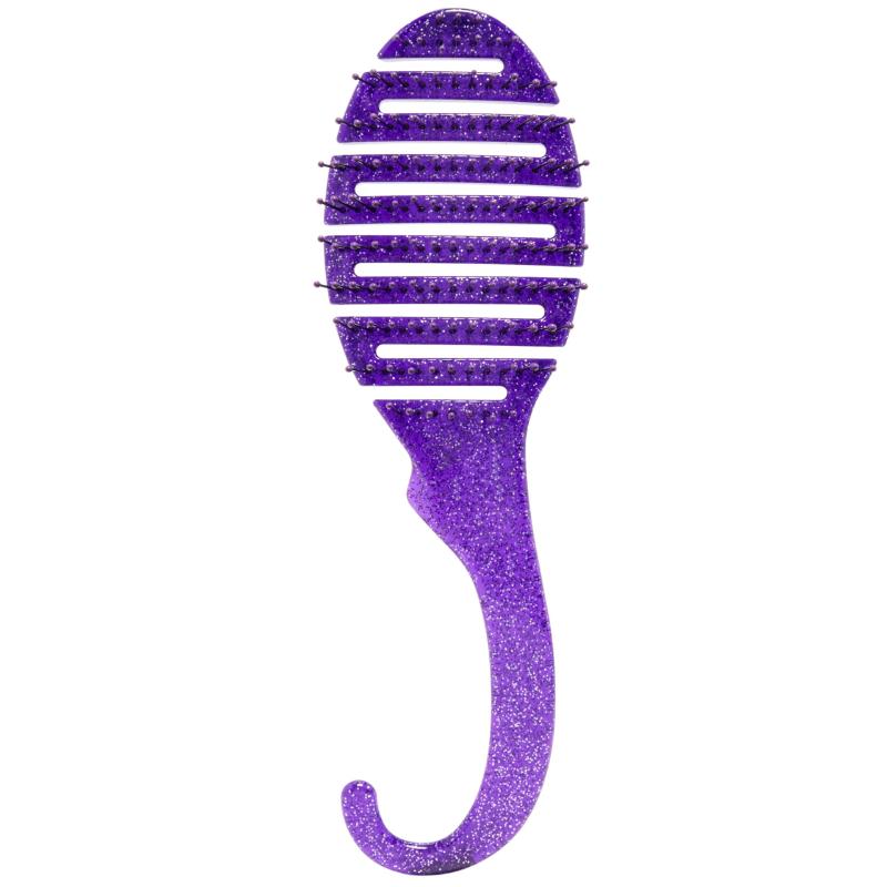 CLEAN WORLD Vented Shower Detangling Brush with Hanging Hook | Flexible Bristle Wet Hair Comb for Hair Treatment