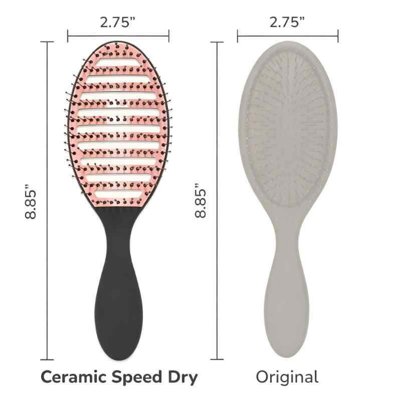 CLEAN WORLD Ceramic Vented Quick Dry Detangling Brush | Anti-Breakage Blow Dry Safe Hair Comb
