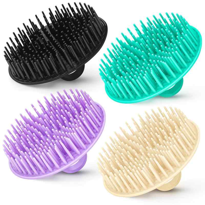 CLEAN WORLD Portable Ring Grip Scalp Massage Shampoo Brush | Anti-Dandruff Shower Hair Scrub Comb