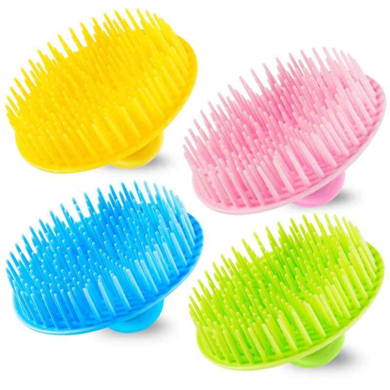 CLEAN WORLD Portable Ring Grip Scalp Massage Shampoo Brush | Anti-Dandruff Shower Hair Scrub Comb