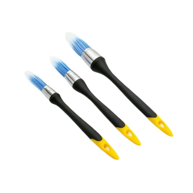 CLEAN WORLD Ergonomic Round Synthetic Paint Brush, Smooth No-Streak Trim Brush for Wall & Furniture Painting