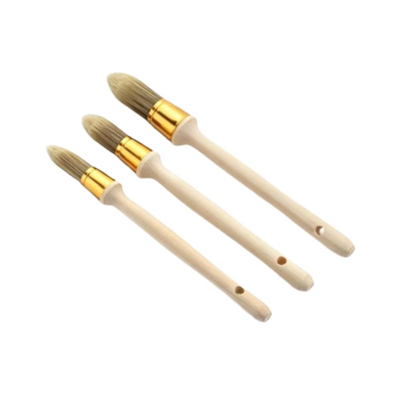 CLEAN WORLD Ergonomic Round Synthetic Paint Brush, Smooth No-Streak Trim Brush for Wall & Furniture Painting