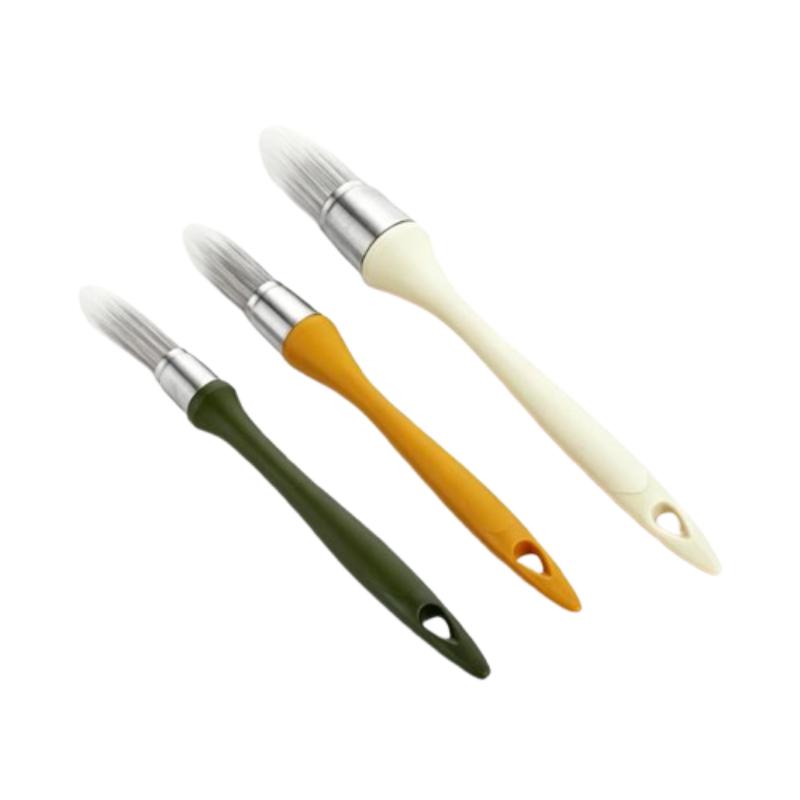 CLEAN WORLD Ergonomic Round Synthetic Paint Brush, Smooth No-Streak Trim Brush for Wall & Furniture Painting