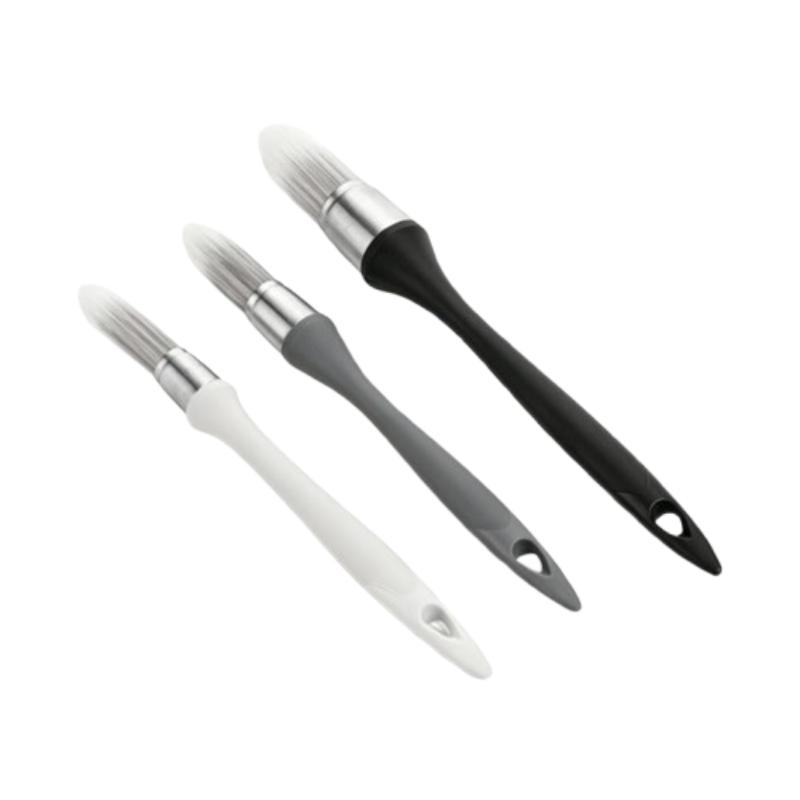 CLEAN WORLD Ergonomic Round Synthetic Paint Brush, Smooth No-Streak Trim Brush for Wall & Furniture Painting